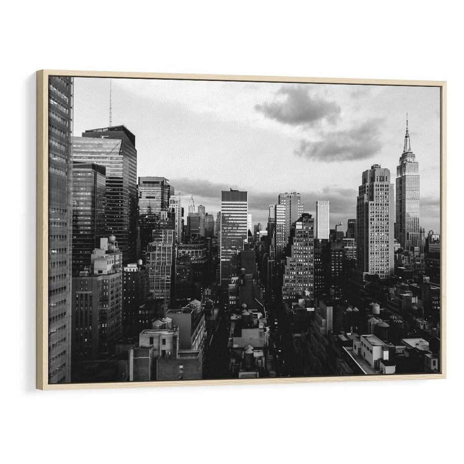 Obraz w ramie 100x70 - Wibracje Miejskiego Życia - miasto, wieżowce - rama drewno
