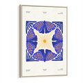 Obraz w ramie 50x70 - Księga Abstrakcji - abstrakcyjna boho kompozycja, granatowe ćmy - rama drewno