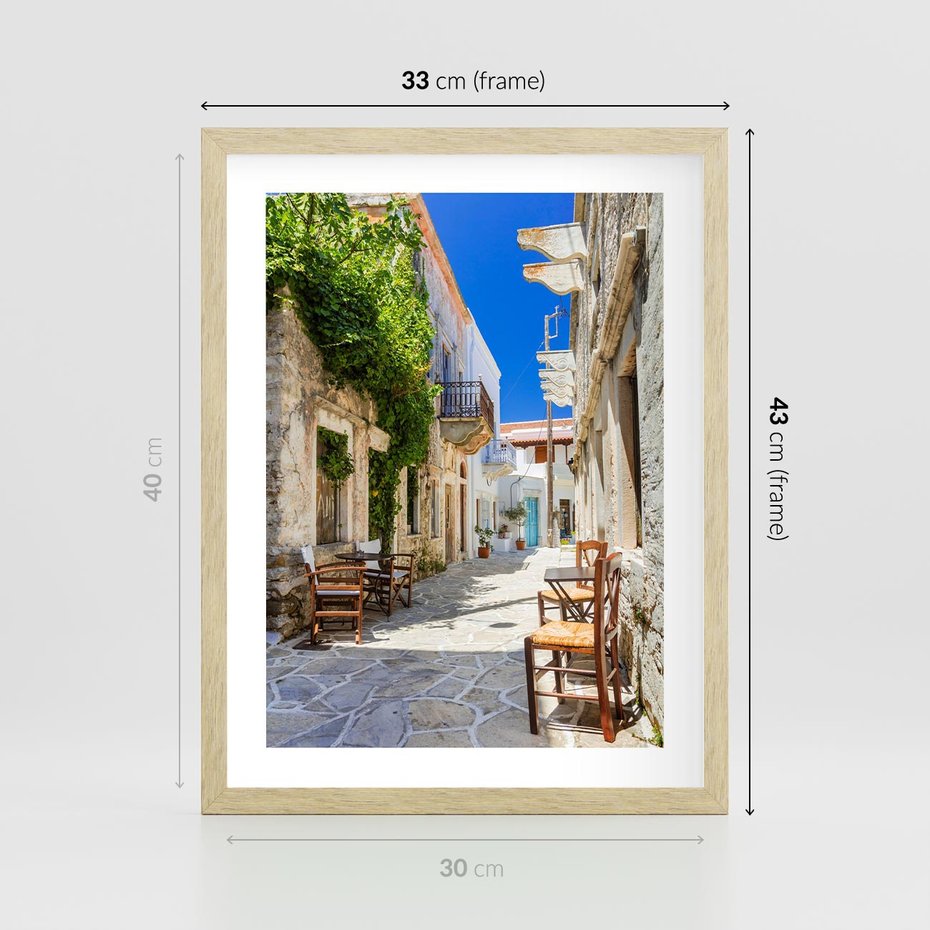 Plakat w ramie 30x40 - Magiczny Spacer - uliczka, perspektywa - rama drewno