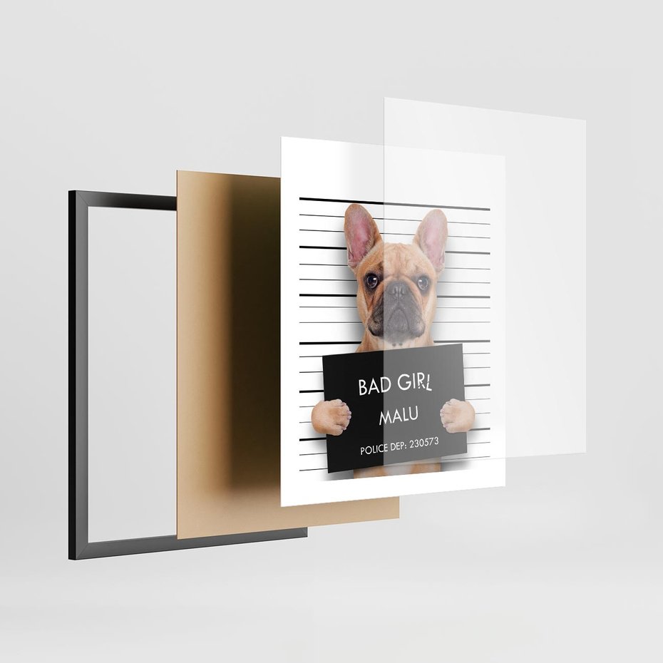 Plakat w ramie 40x50 - przyjaciel na zawsze - pies, piesek - rama czarna