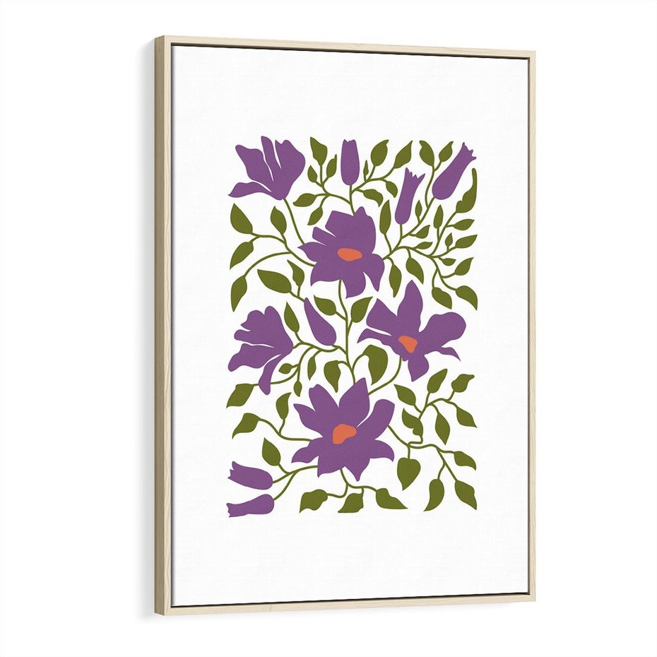 Obraz w ramie 70x100 - Rozmyte Granice - kwiaty, kompozycja - rama drewno