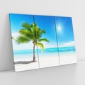 Obraz na płótnie 120x80 - Wakacyjne uniesienie: plaża i palma - plaża, morze