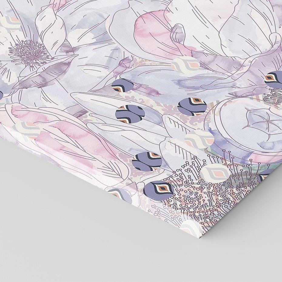 Obraz na płótnie 70x50 - Malowane oddechy istnienia - pomieszane tekstury, kwiatowe elementy