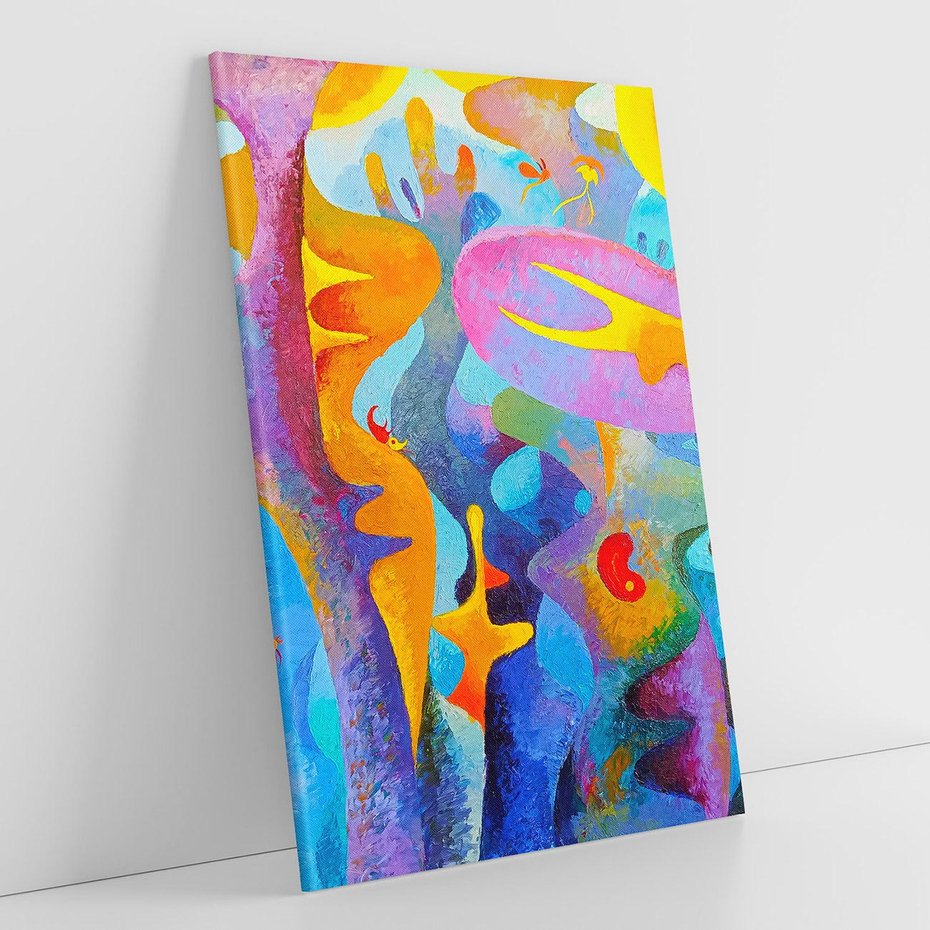 Obraz na płótnie 50x70 - Płomienne Tańce Abstrakcji - energetyczna abstrakcja, dziwne formy
