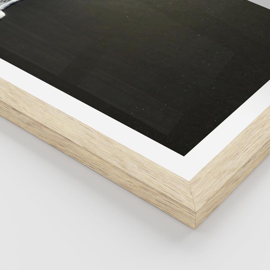 Plakat w ramie 50x70 - Morskie Fale na Plaży - plaża, morskie fale omywają piasek - rama drewno