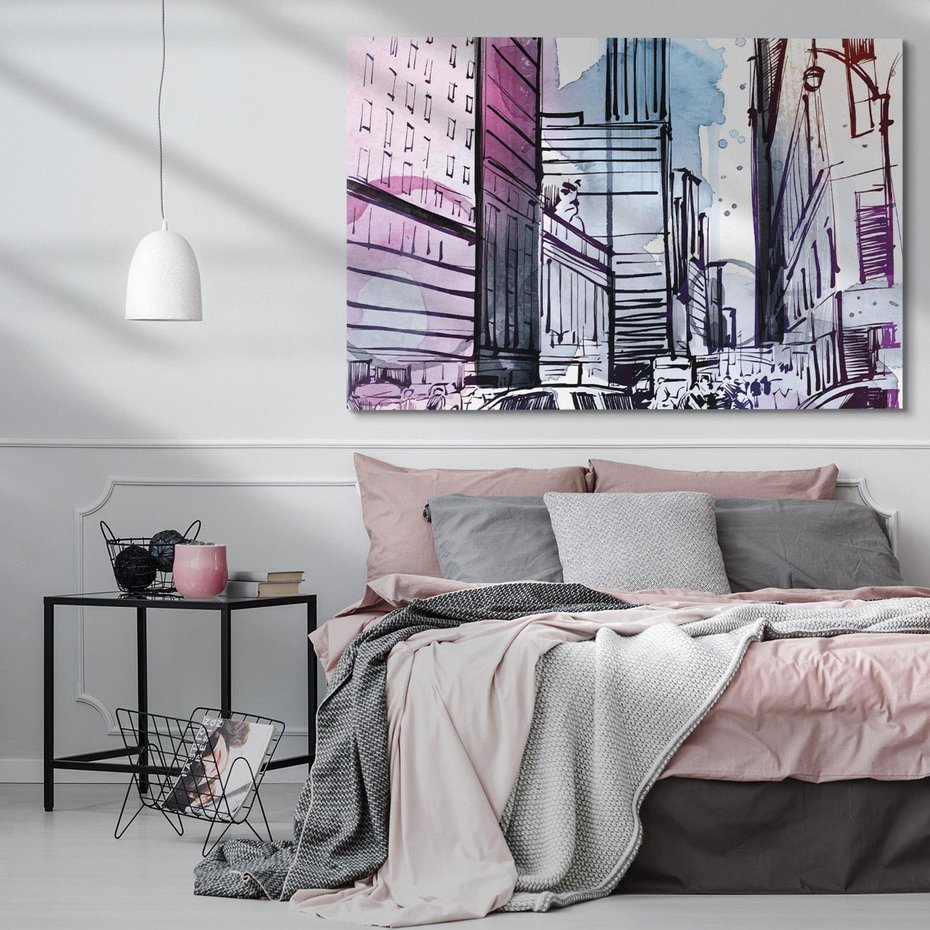 Obraz na płótnie 70x50 - Miasto ożywione pulsującym życiem - szkocja, miasto