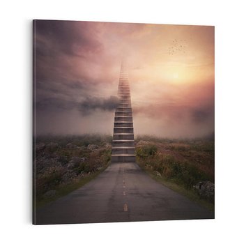 Obraz na płótnie 30x30 - Wędrówka po malowniczej drodze - droga, schody