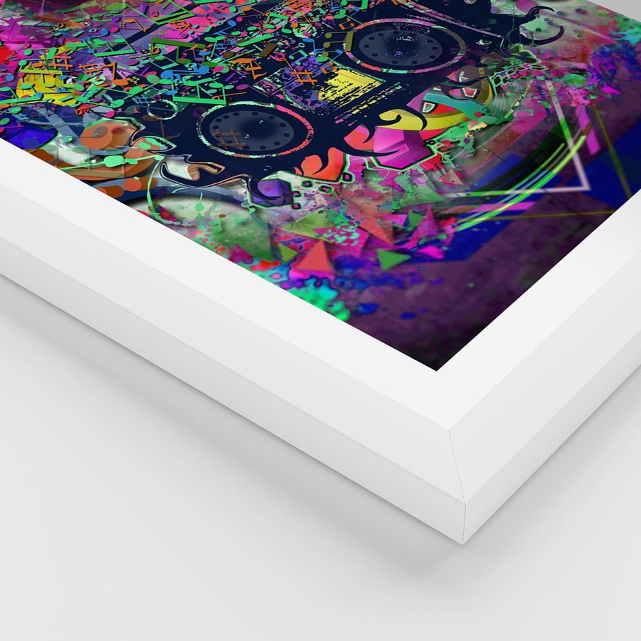 Plakat w ramie 40x50 - Harmonia Muzyki - grafika, muzyka - rama biała