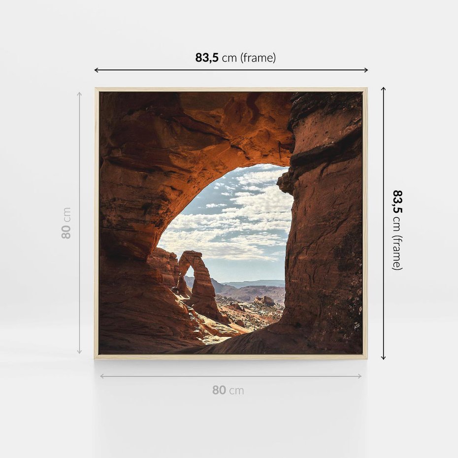 Obraz w ramie 80x80 - Magia pustynnego kanionu - pustynia, kanion - rama drewno