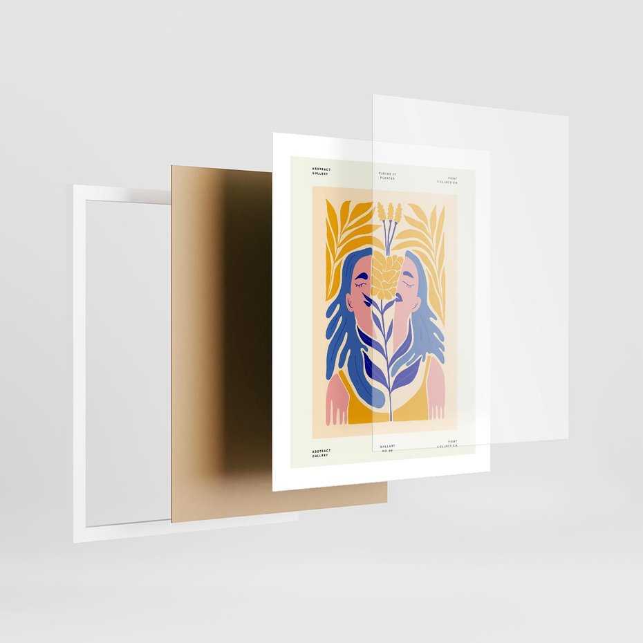 Plakat w ramie 40x50 - Roztopione Granice - nowoczesna sztuka, abstrakcja - rama biała