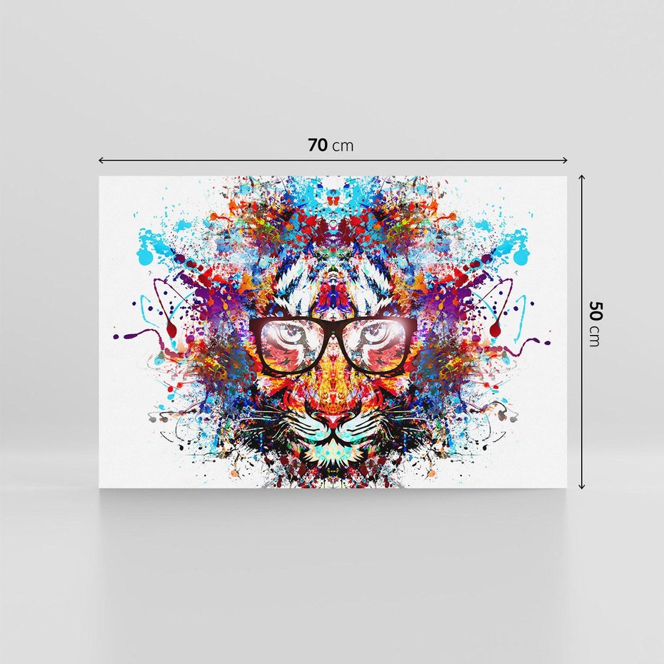 Obraz na płótnie 70x50 - Tygrys w graficznej oprawie - tygrys, grafika