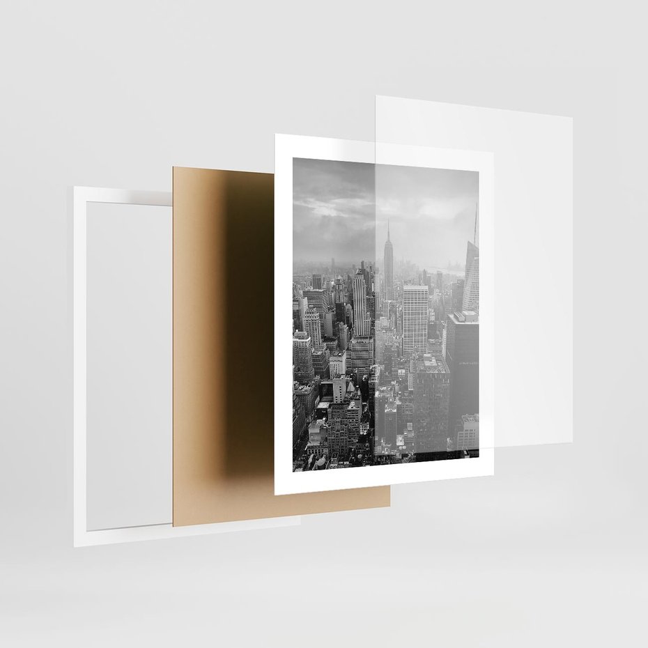 Plakat w ramie 40x50 - Majestatyczne Wysokości - Nowy Jork, wieżowce - rama biała