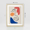 Plakat w ramie 30x40 - Rozbijające Granice Kształtów - abstrakcyjny obraz, przypomina twarz - rama drewno