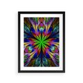 Plakat w ramie 30x40 - Witrażowa magia na płótnie - witraż, sztuka - rama czarna