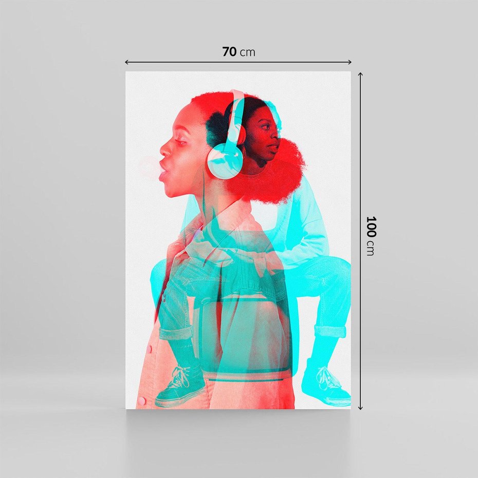 Obraz na płótnie 70x100 - Rytmy Wspomnień - kolaż zdjęć, kobieta