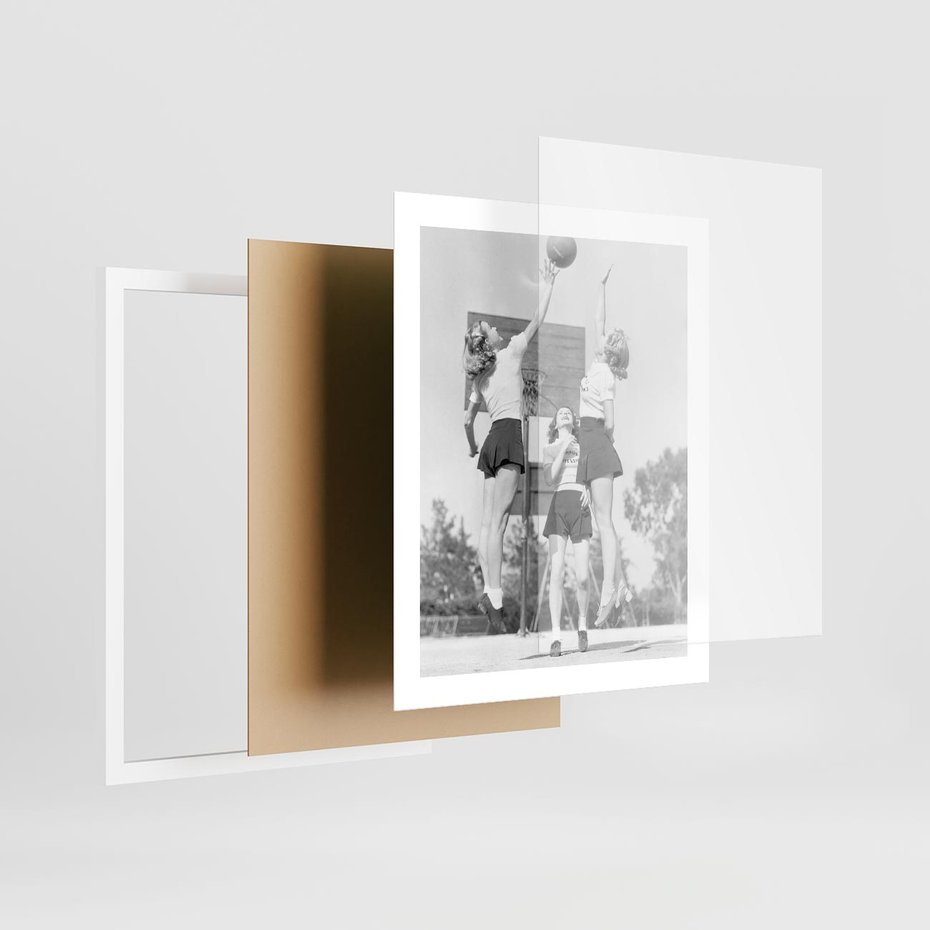 Plakat w ramie 40x50 - Sport to Zdrowie - retro zdjęcie, czarno białe - rama biała