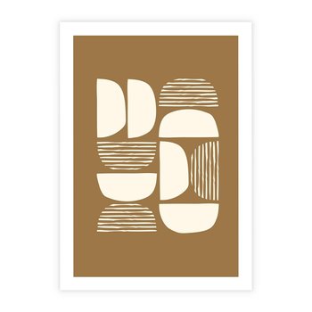 Plakat bez ramy 30x40 - Wewnętrzne Spektrum - geometryczne boho kształty na brązowym, karmelowym tle