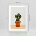 Plakat w ramie 50x70 - Kwiatowy taniec kaktusa - kaktus, kwiat - rama biała