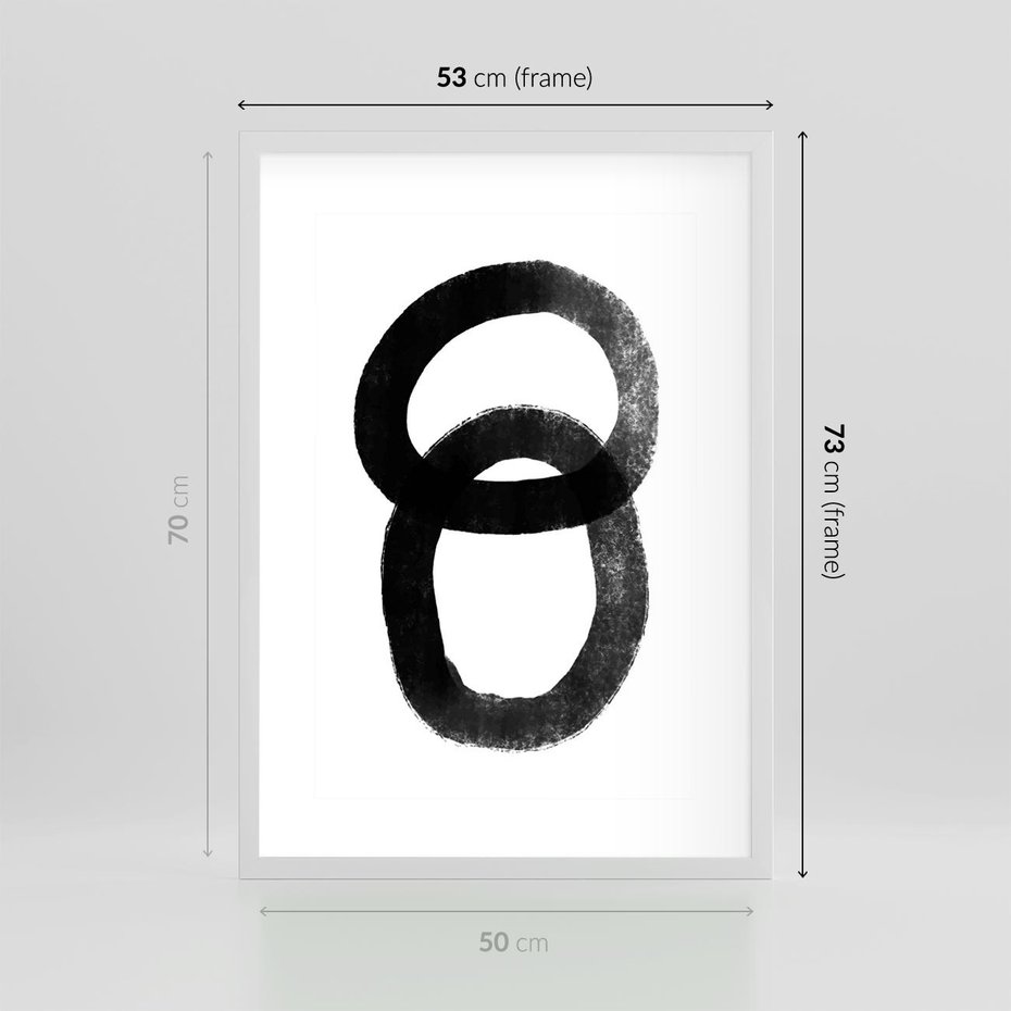 Plakat w ramie 50x70 - Kształtując Granice - abstrakcja, minimalizm - rama biała