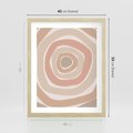 Plakat w ramie 40x50 - Roztopione Granice - abstakcyjne koła, delikatne odcienie beżu - rama drewno
