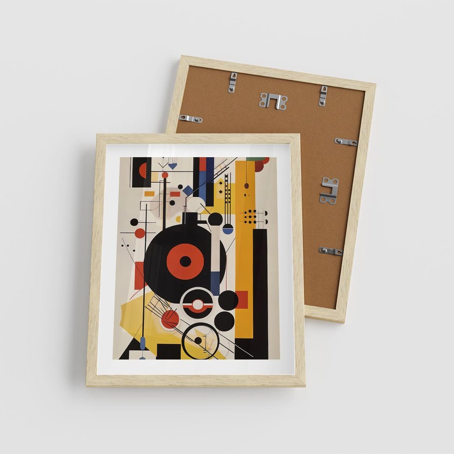 Plakat w ramie 40x50 - Wnętrza Refleksyjnego Światła - modernistyczny obraz, styl bauhaus - rama drewno