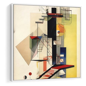 Obraz w ramie 50x50 - Kolorowe Wnętrza Inspiracji - abstrakcyjny obraz, jak kandinsky - rama biała