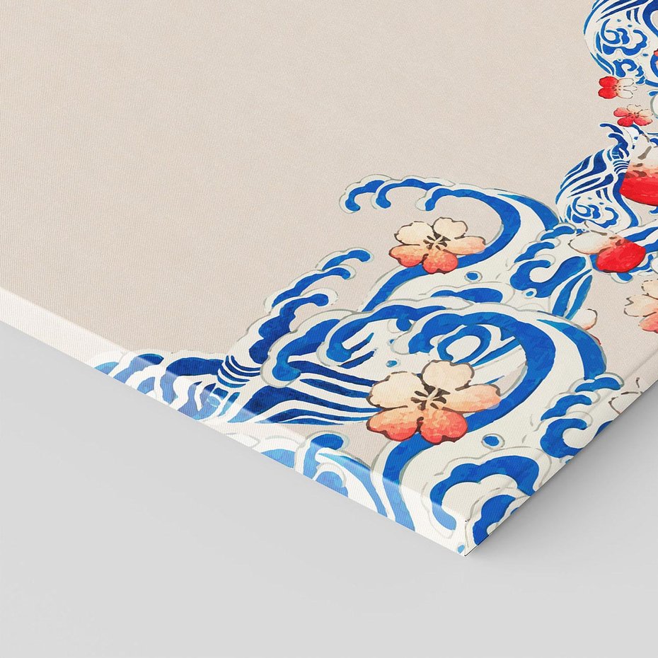 Obraz na płótnie 30x30 - Japońska Harmonia: Falujące Kwiaty - japonia, orientalne kwiaty wiśni