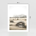 Plakat bez ramy 30x40 - Chatka w Górskiej Sepii - domek w górach, chatka