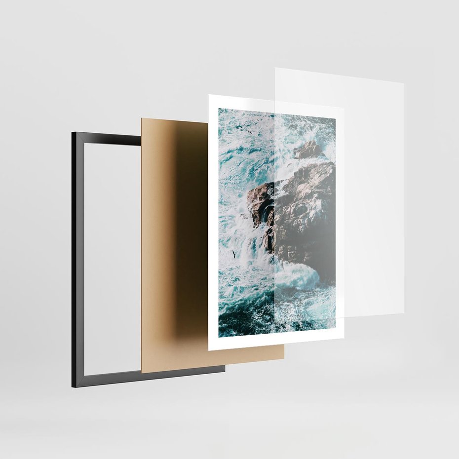Plakat w ramie 50x70 - Siła Natury - morze, skały - rama czarna