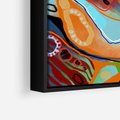 Obraz w ramie 50x50 - Kolorowe Wnętrza Kształtów - abstrakcyjny portret kobiety, twarz - rama czarna