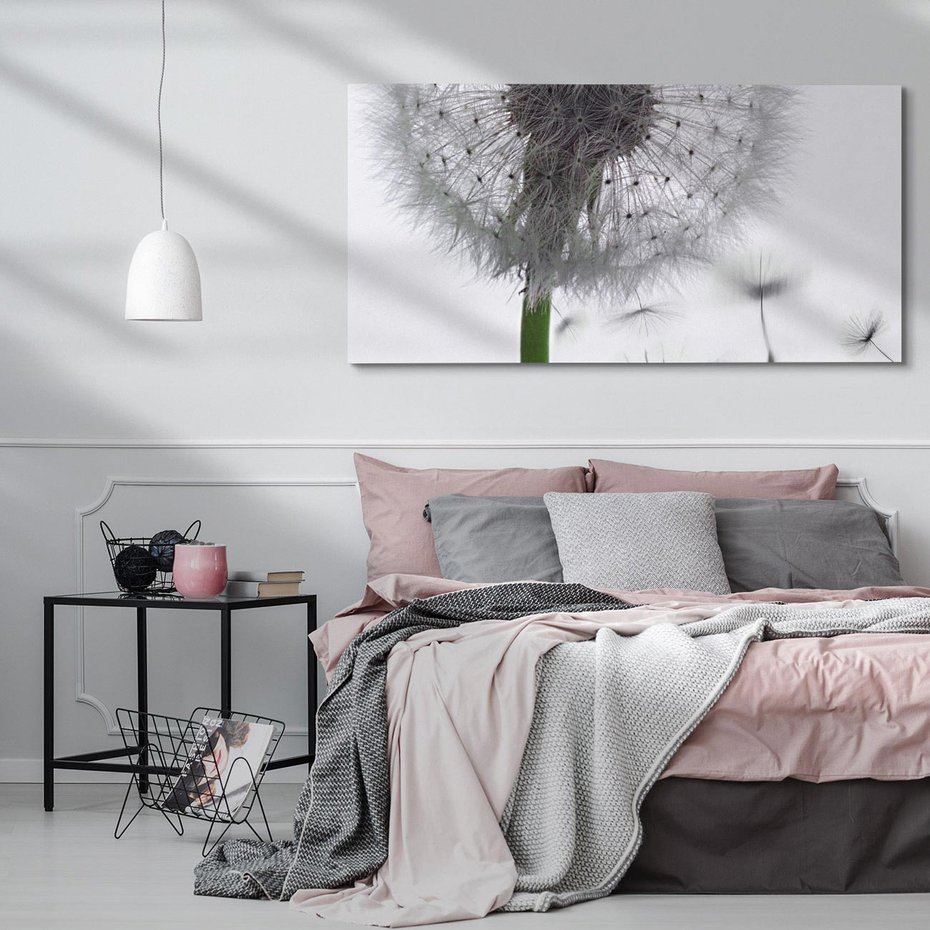 Obraz na płótnie 120x60 - Lekkość Przemijania - dmuchawiec, makro