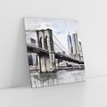 Obraz na płótnie 60x60 - Sztuka mostu w Nowym Jorku - sztuka, most