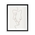 Plakat w ramie 40x50 - Jedna Linia, Dwie Twarze - minimalistyczny plakat, dwie twarze - rama czarna