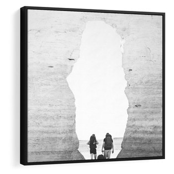 Obraz w ramie 50x50 - Podróżna Eksploracja - Echa Przygody - rama czarna