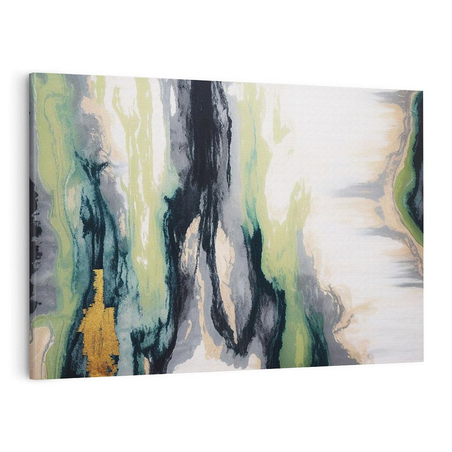 Obraz na płótnie 120x80 - Sfumowane zmysły artysty - rozmyte kolory, zieleń