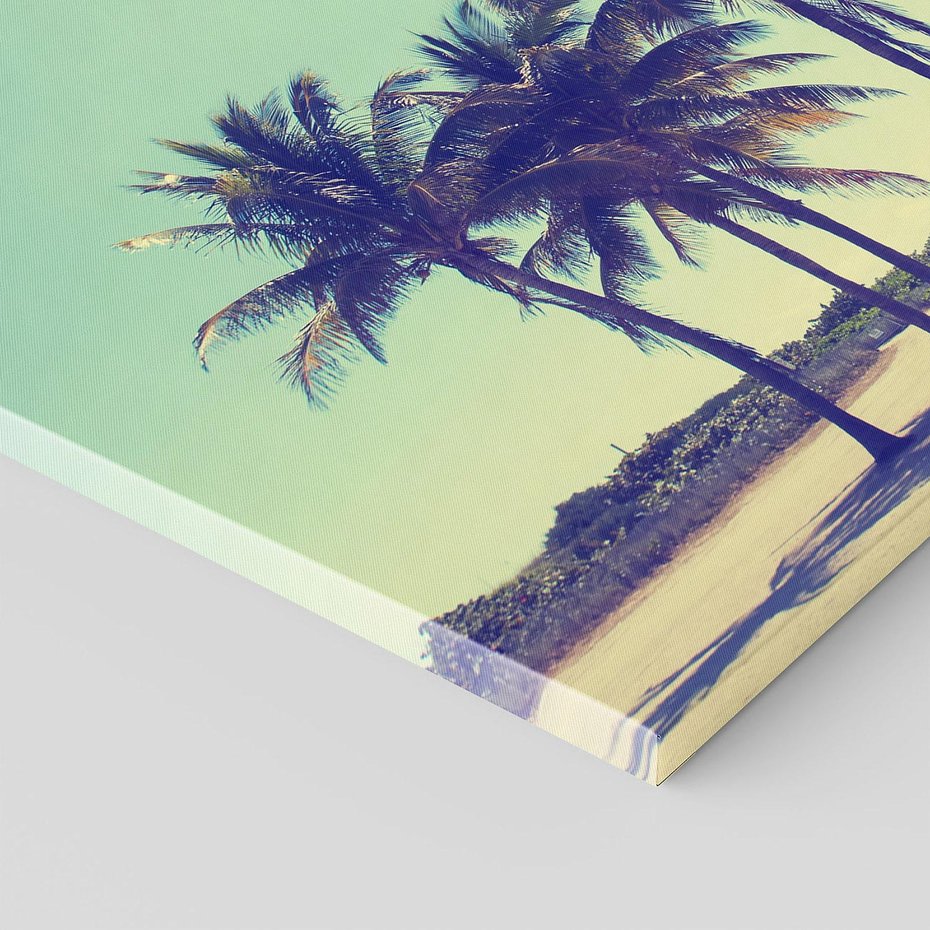 Obraz na płótnie 70x50 - Idylliczna Plaża z Palmami - palmy, plaża