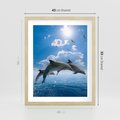 Plakat w ramie 40x50 - Spotkanie z naturą - morze, delfiny - rama drewno