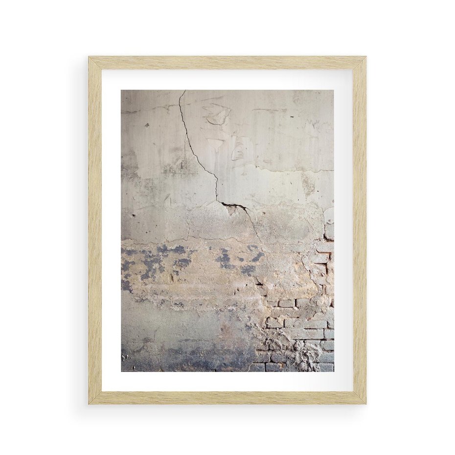 Plakat w ramie 40x50 - Surowość ściany z betonu - ściana, beton - rama drewno