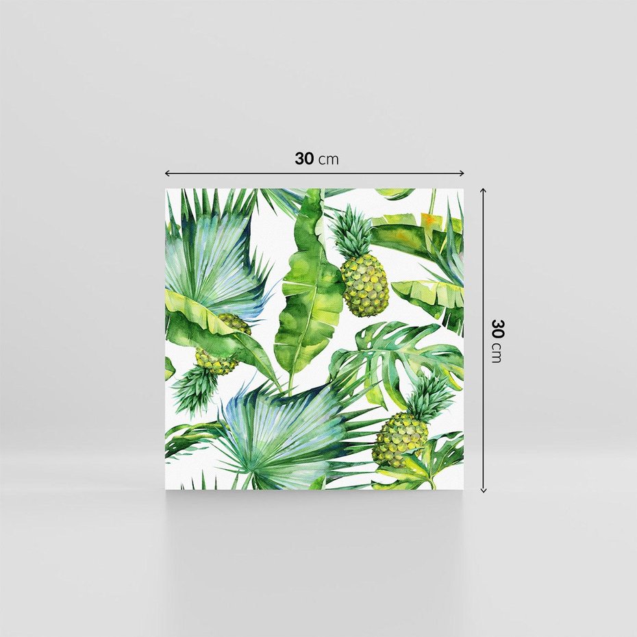 Obraz na płótnie 30x30 - Oaza Natury - liście, tropikalne