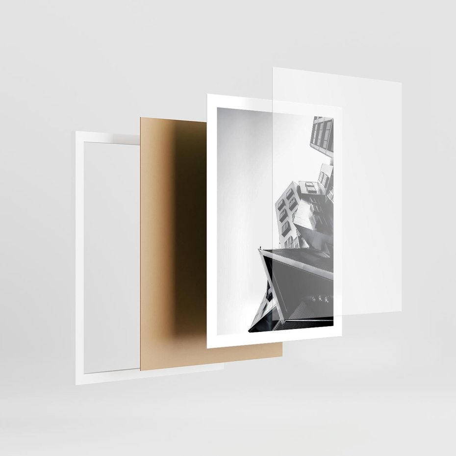 Plakat w ramie 50x70 - Czarno-Biały Świat - architeltura, surowość - rama biała