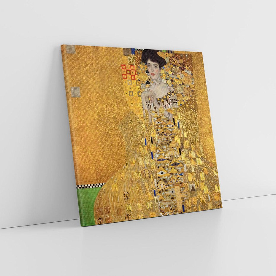 Obraz na płótnie 70x70 - "Portret Adele Bloch-Bauer I" (1907), Gustav Klimt - Reprodukcja - reprodukcja, obraz na płótnie