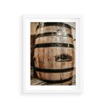 Plakat w ramie 30x40 - Rustykalna Whisky - beczka whiskey, jack daniel's - rama biała