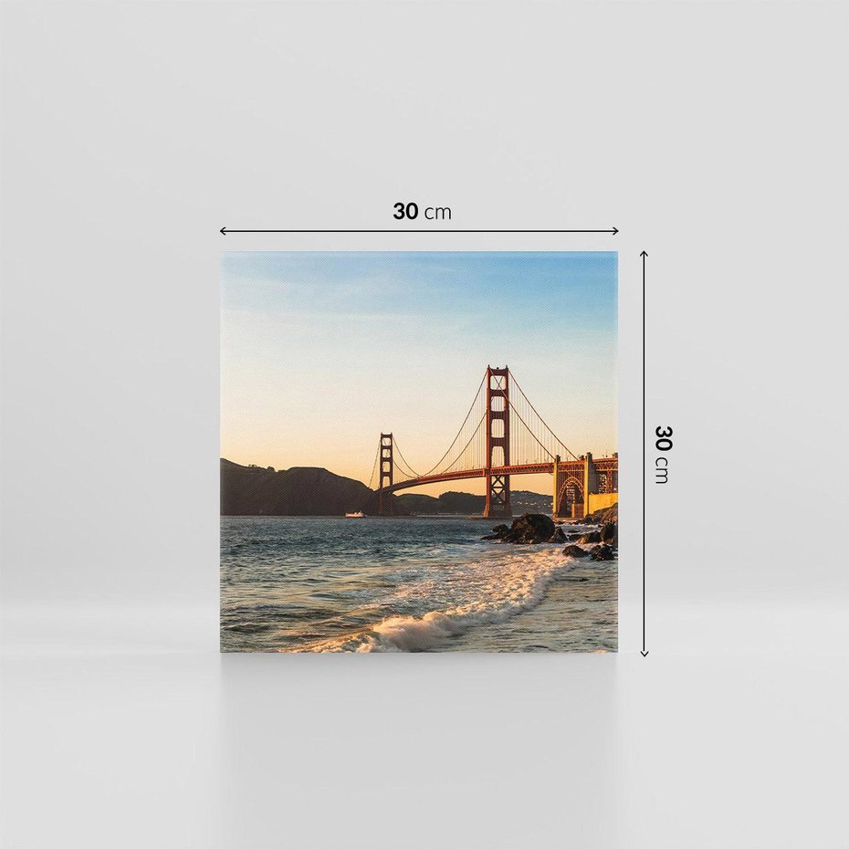 Obraz na płótnie 30x30 - Statek na morzu - Golden Gate, most