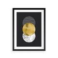 Plakat w ramie 30x40 - Geometryczna Perfekcja: Złote Koło - geometryczna grafika, złote koło - rama czarna