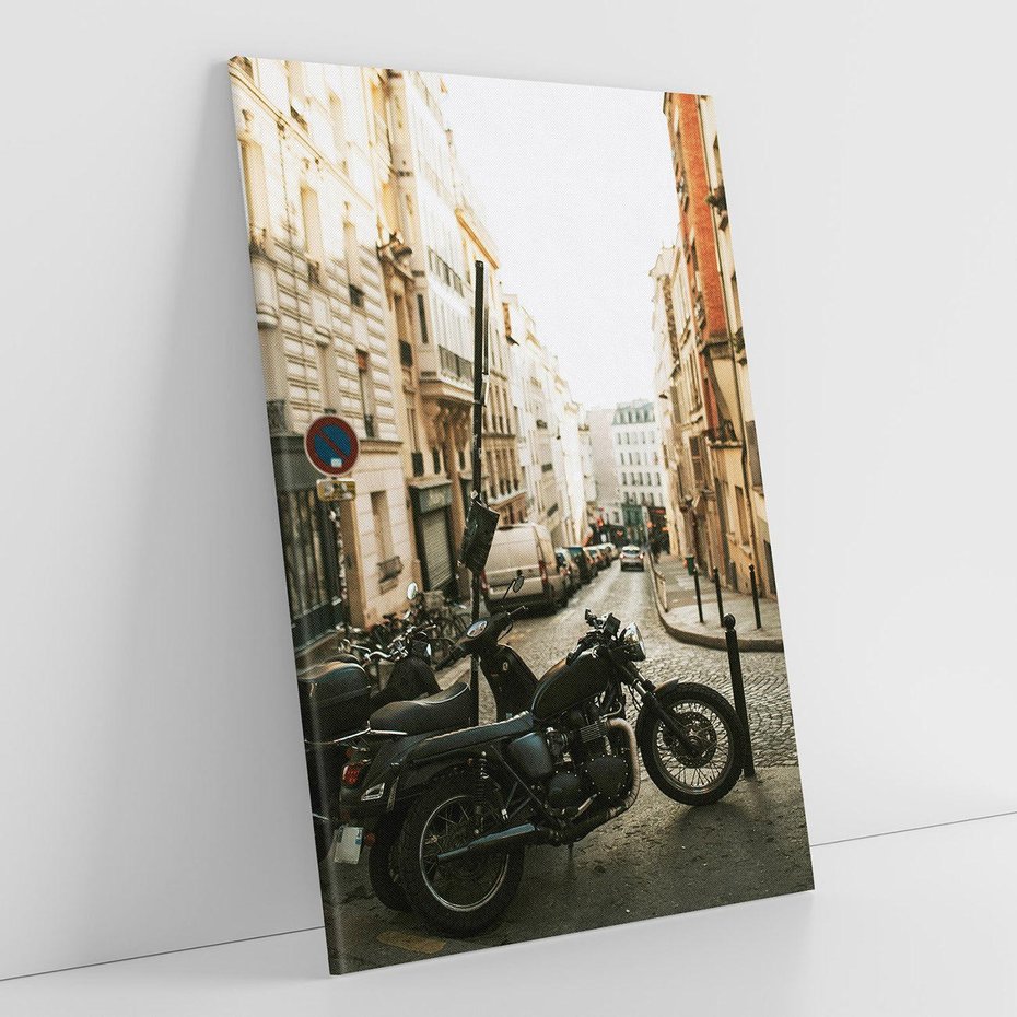 Obraz na płótnie 70x100 - Ducha Przygody - motor, uliczka