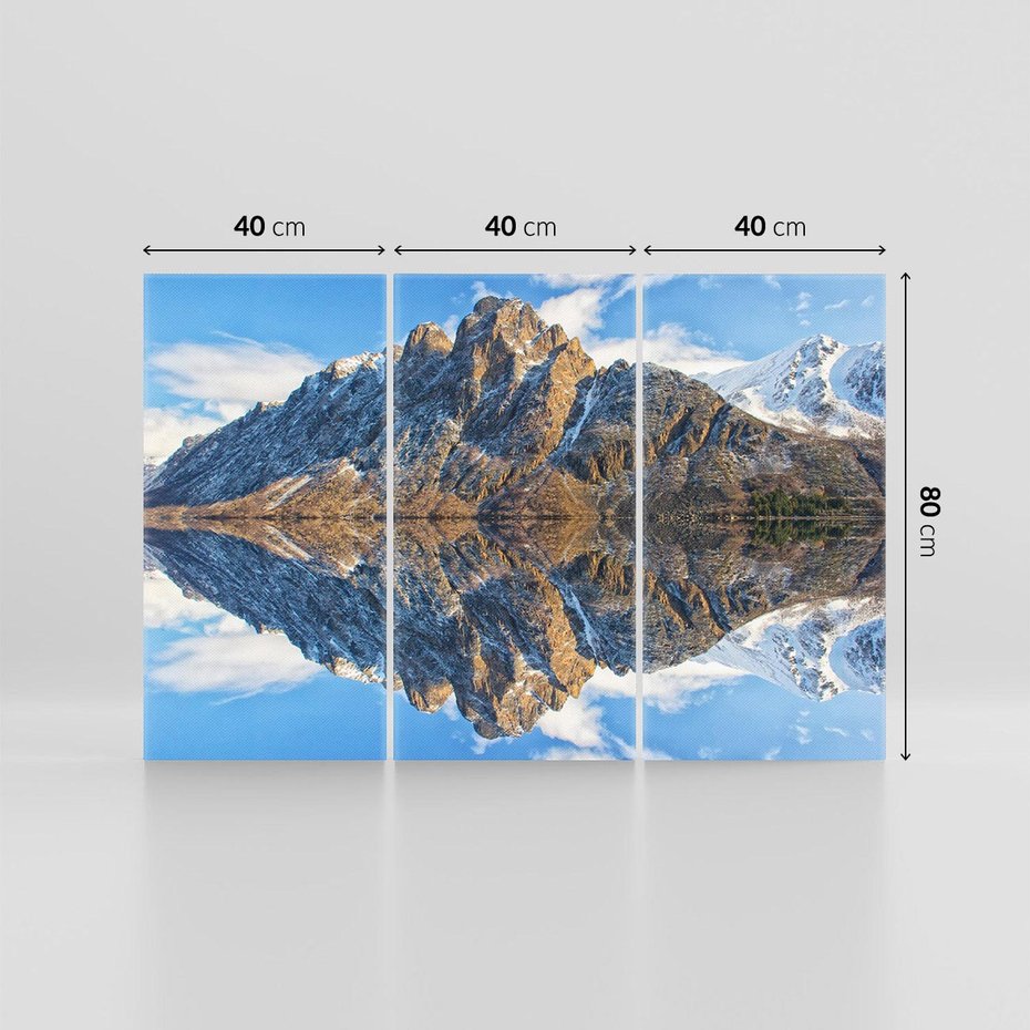 Obraz na płótnie 120x80 - Górskie odbicie jeziora - góry, jezioro