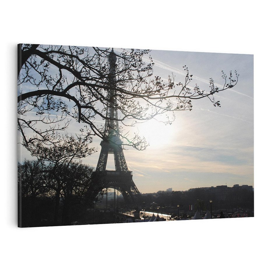 Obraz na płótnie 100x70 - Wieczorny spacer przy Wieży Eiffla - Paryż, Wieża