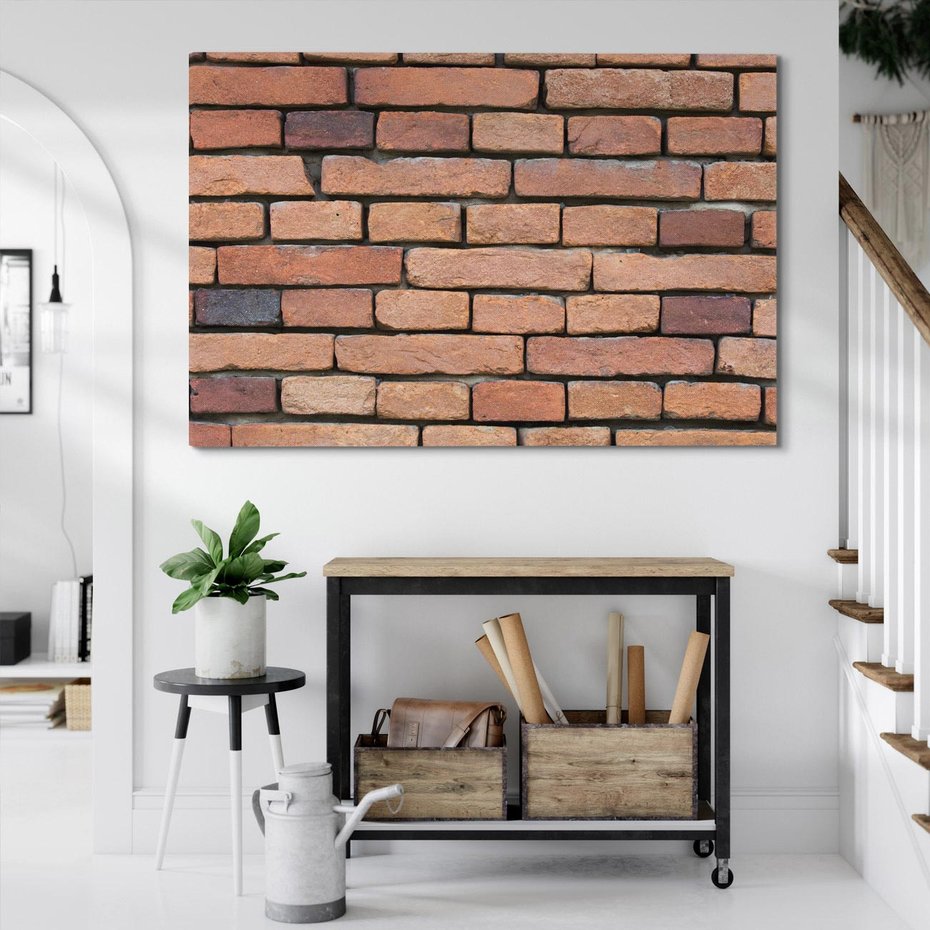 Obraz na płótnie 120x80 - Mur cegieł: industrialny urok - cegły, mur