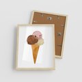 Plakat w ramie 40x50 - Slodki Raj Lodziarni - lody, deser - rama drewno