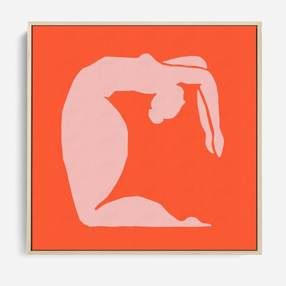 Obraz w ramie 80x80 - Antyczna Godzina - abstrakcja, kobieca sylwetka - rama drewno